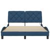 vidaXL Bedframe met LED zonder matras 140x200 cm stof blauw
