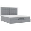 vidaXL Ottoman bed met matras en LED's 180x200cm stof lichtgrijs