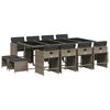 vidaXL 13-delige Tuinset met kussens poly rattan grijs