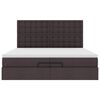 vidaXL Ottoman bed met matrassen 200x200cm stof donkerbruin