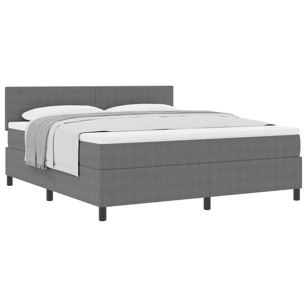 vidaXL Boxspringbed Lichtgrijs en wit. 180 x 200 cm Katoen Stof