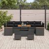 vidaXL Tuinbankenset 10 pcs Zwart poly rattan