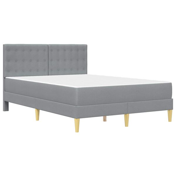 vidaXL Bedframe met matras met hoofdeinde Lichtgrijs 120 x 190 cm Stof