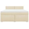 vidaXL Boxspring met matras stof cr&egrave;mekleurig 180x200 cm