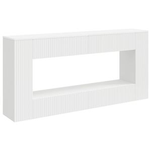 vidaXL Wandtafel Gestreept Wit 155 x 29 x 74 cm Geconstrueerd hout