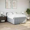 vidaXL Boxspring met matras stof lichtgrijs 140x190 cm