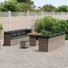 vidaXL Tuin Sofa Set 11 pcs Grijs Poly rattan en gepoedercoat staal