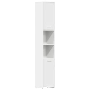 vidaXL Badkamerkast 30x30x183,5 cm bewerkt hout wit