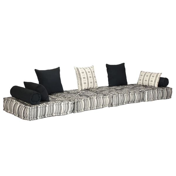 vidaXL Bankstel modulair stof gestreept 14-delig