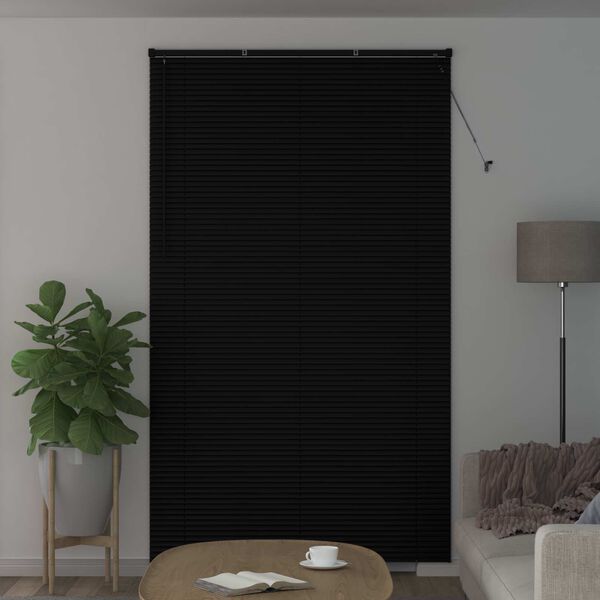vidaXL Venetiaanse Blind Verstelbaar Zwart 213 x 140 cm PVC