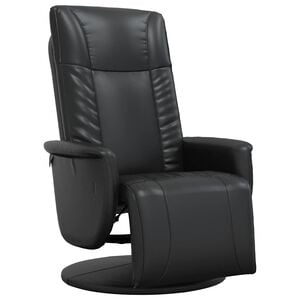 vidaXL Fauteuil verstelbaar met voetensteun kunstleer zwart