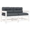 vidaXL Tuinstoelen met kussens 2 st massief grenenhout wit