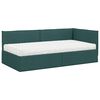 vidaXL Hoekbedframe met Matras met hoofdeinde 2 pcs Groen Fluweel