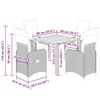 vidaXL 5-delige Bistroset met kussens poly rattan zwart