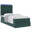 vidaXL Ottoman bed met matrassen en LED's 90x190cm fluweel donkergroen