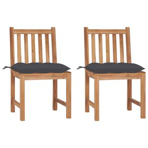 vidaXL Tuinstoelen 2 st met kussens massief teakhout