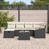 vidaXL Bankstel met kussen 6 pcs poly rattan