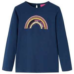 vidaXL Kindershirt met lange mouwen 92 marineblauw