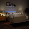 vidaXL Boxspring met matras stof cr&egrave;mekleurig 140x190 cm