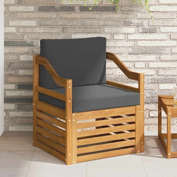 vidaXL Buiten bankenset Massief Acaciahout en Polyester Naturel