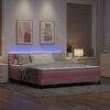 vidaXL LED Box Spring Bed met matras met LED Roze 180 x 200 cm Fluweel