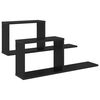 vidaXL Zwevende schappen 2 pcs Zwart eiken 80 x 15 x 30 cm