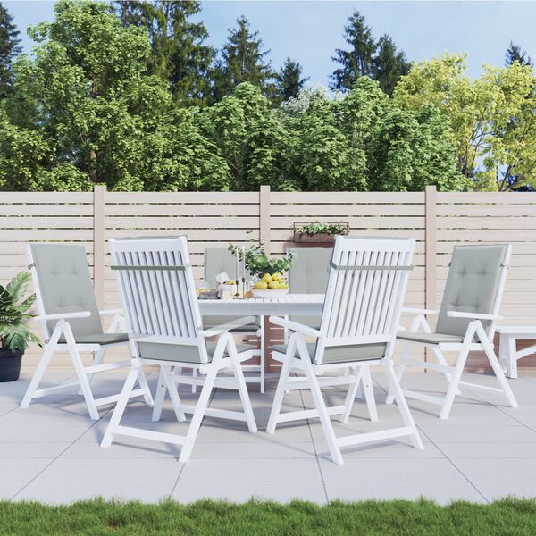 vidaXL Stoelkussens 6 st hoge rug 120x50x4 cm stof lichtgrijs