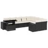 vidaXL 10-delige Loungeset met kussens poly rattan zwart