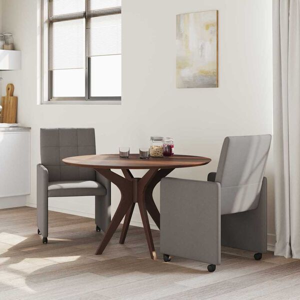 vidaXL Dining Stoelen met Wielen 2 pcs Taupe 58 x 65 x 94 cm Stof