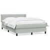 vidaXL Boxspring met matras fluweel lichtgrijs 140x220 cm