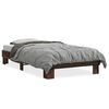 vidaXL Bedframe bewerkt hout en metaal bruin eikenkleurig 90x190 cm