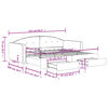 vidaXL Slaapbank onderschuifbed en lades 90x190 cm fluweel lichtgrijs
