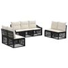 vidaXL Tuinbankenset 7 st Zwart poly rattan