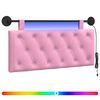 vidaXL Hangend hoofdbord Met LED-verlichting Roze Stof
