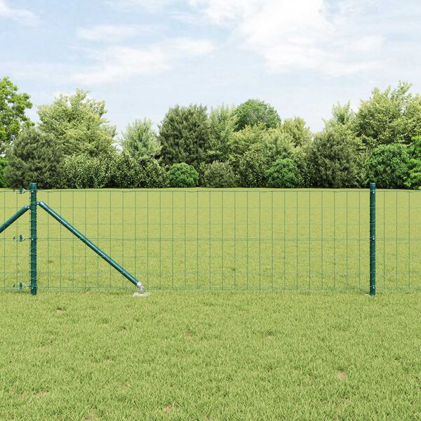 vidaXL Hek met Paal Groen 0,8 x 10 m Staal en PVC