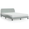 vidaXL Bedframe Dover lichtgrijs 135x190 cm fluweel