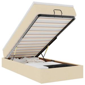vidaXL Ottoman bed met matras 90x190cm stof cr&egrave;mekleurig