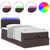 vidaXL Ottoman bed met matras en LED's 80x200cm stof donkerbruin
