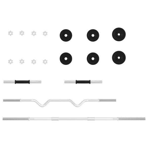 vidaXL Halterset 30 kg gietijzer