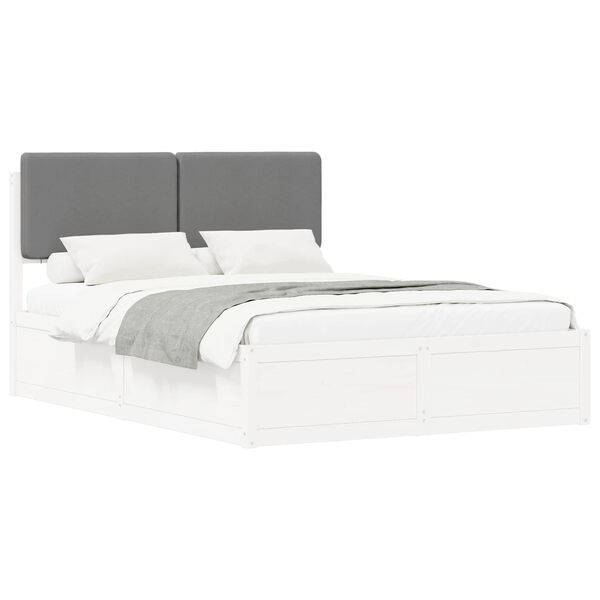 vidaXL Bedframe met Gevoerd Hoofdgedeelte Lichtgrijs 200 x 200 cm