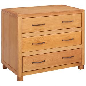 vidaXL Kast met lade Bruin 80 x 50 x 70 cm Massief Eikenhout