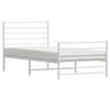 vidaXL Bedframe met hoofd- en voeteneinde metaal wit 80x200 cm