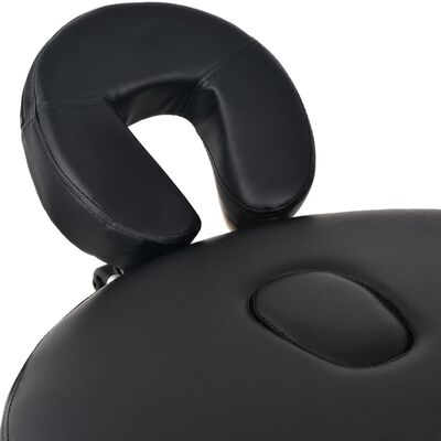 vidaXL Massagetafel inklapbaar 4 cm dik met 2 bolsters ovaal zwart