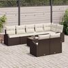 vidaXL Tuin Sofa Set Bruin en Cr&egrave;me 55 x 55 x 37 cm poly rattan