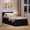 vidaXL Opbergbed met LED met matras met LED Zwart 100 x 200 cm Fluweel