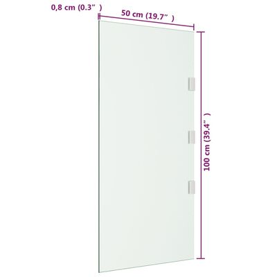 vidaXL Zijpaneel voor deurluifel 50x100 cm gehard glas transparant