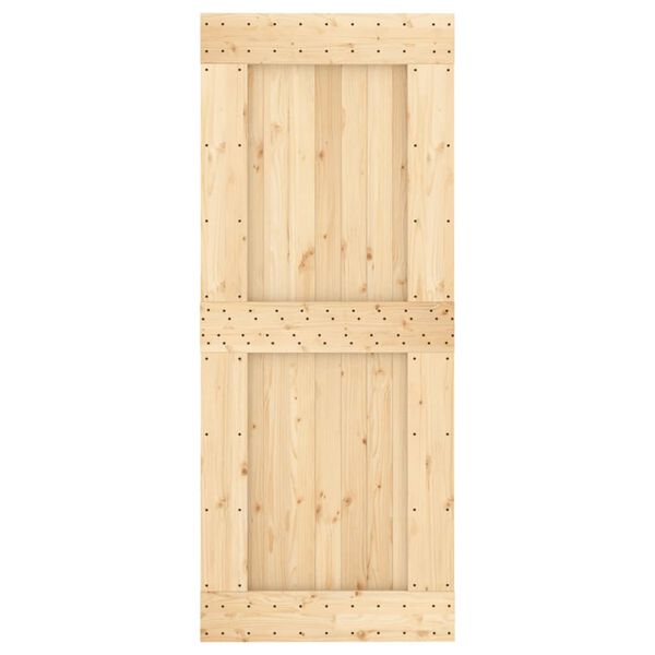 vidaXL Schuifdeur met beslag 85x210 cm massief grenenhout