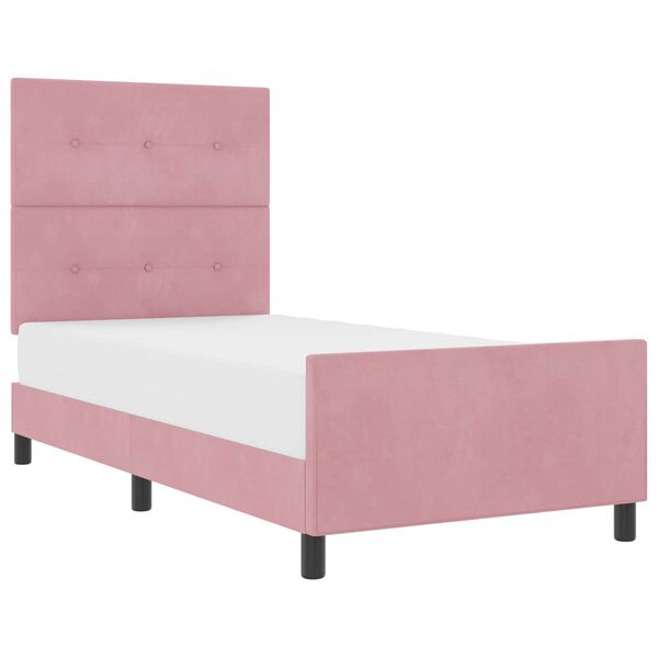 vidaXL Boxspringbed met hoofdeinde Roze 90 x 200 cm Fluweel