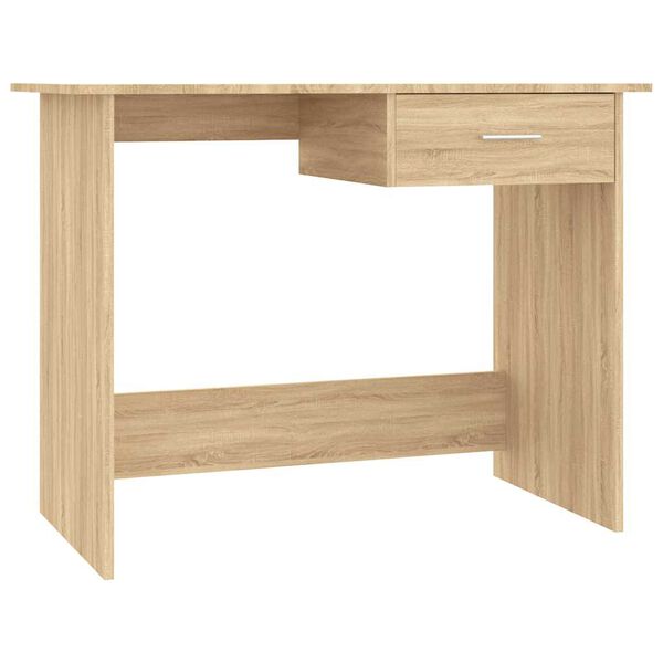 vidaXL Bureau 100x50x76 cm bewerkt hout gerookt eikenkleurig