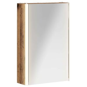 vidaXL Badkamer spiegelkast Oudhout 33 x 11,5 x 50 cm Bewerkt hout